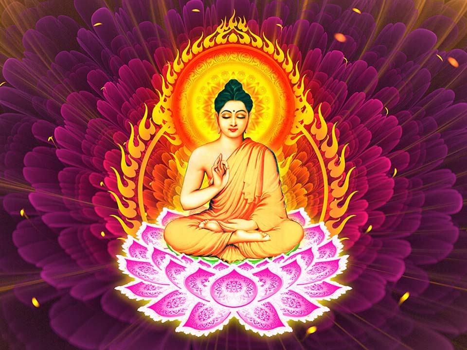 Hình ảnh Đức Phật Thích Ca ngồi trên đài sen 3D